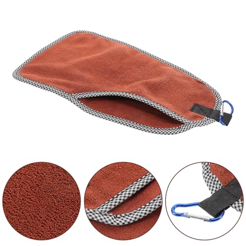 Fishing Towel with Carabiner Clip, Cotton Outdoor Bait Towel for Camping and Hiking, Soft Hand and Fishing Rod Cleaning Accessory for Anglers
