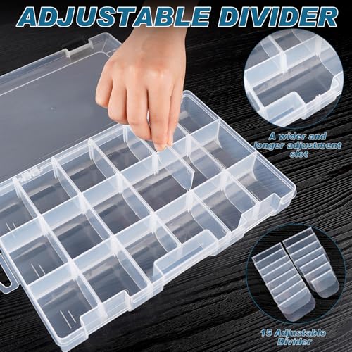 Hikary Fishing Tackle Boxes,3600 Tackle Tray Clear Plastic Fishing Box with Removable Dividers Fishing Storage Organizer Boxes for Lures (4 Packs) - color: 4 Packs