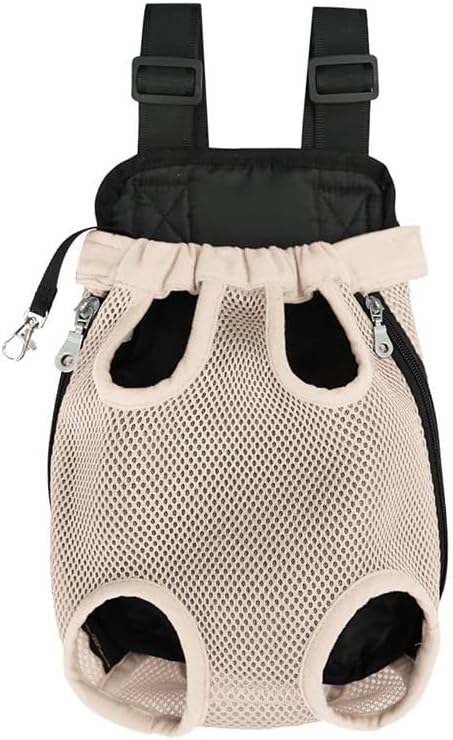 Pet Carrier Backpack - Adjustable Pet Front Cat Dog Carrier Backpack Travel Bag,Legs Out,Easy-Fit for Traveling Hiking Camping for Small Medium Dogs Cats Puppies. (Apricot, Medium)