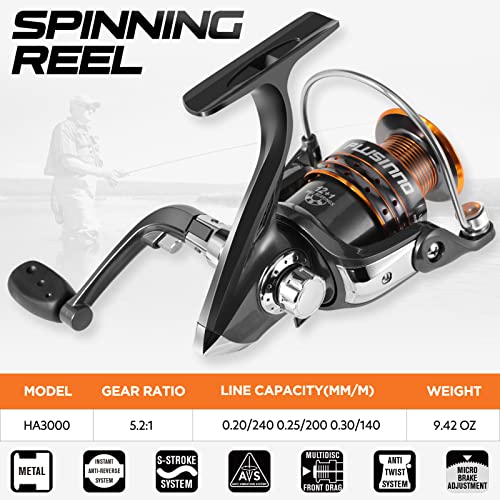 PLUSINNO Fishing Rod, Telescopic Fishing Rod and Reel Combo, Collapsible Travel Fishing Pole Rod Starter Kit, Carbon Fiber Fishing Rods and 12 +1 Bearings Stainless Steel, Fishing Gifts for Men Adults - color: Full Kit with Carrier Case, size: 1.8m 5.91ft