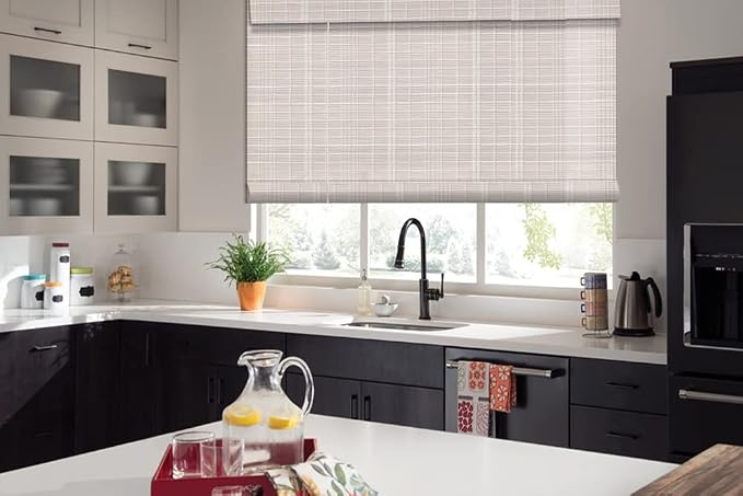 Letau No Drill No Tools Cordless Wood Window Shades Blinds, Bamboo Light
