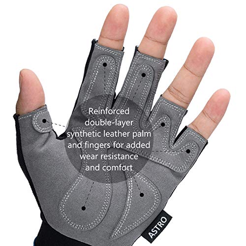 BASSDASH Astro Fishing Gloves Men’s Women’s Fingerless Gloves for Game Fishing Kayaking Paddling Sailing MTB - color: Navy Blue, size: Small