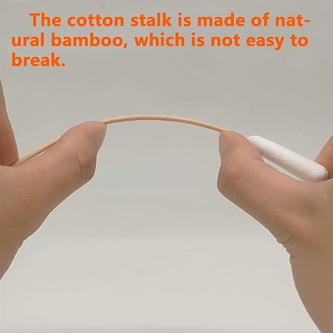 6 Inch Long Cotton Swabs of Medium and Large Pets Ears Cleaning or Makeup 200pcs