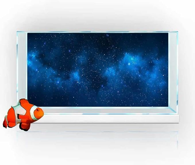 72X16IN Starry Aquarium Background, Art Starry Fish Tank Decorations Background, with 8 EVA Double-Sided Tape