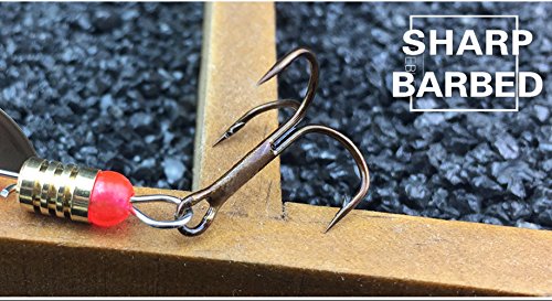 KINGFOREST 12pcs Fishing Lures Spinnerbait for Bass Trout Salmon Walleye Hard Metal Spinner Baits Kit with Tackle Box
