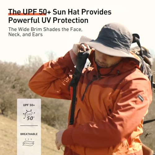 Oversize XL XXL Large Wide Brim Waterproof UPF 50+ Bucket Sun Summer Travel Fishing Hiking Fisherman Hat Detachable Chin - color: 000702_dark Grey, size: Large-X-Large
