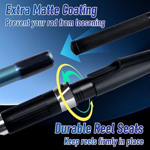Dr.Fish Spinning Fishing Rod for Surf Fishing, Hard Power, Extra Fast, 3 Section Carbon Fiber Stainless Steel Guide EVA Grip Surf Casting Saltwater Fishing Pole Beach Trolling - size: 10.8FT-3 Sections