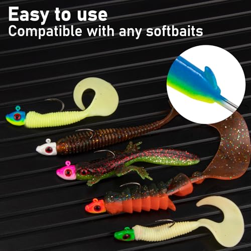 Dr.Fish 10 Pack Crappie Swimbait Jig Heads Freshwater Fishing Jig Minnow Style 3D Eyes Sickle Hook for Panfish Bluegill Bass Walleye Trout Fishing - color: Blue/Green, size: 1/8oz-10 Pack