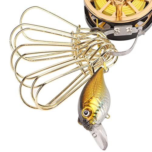 Dilwe Live Fish Lock, Live Fish Lock Golden Stainless Steel Lock Buckle Telescopic Portable Fishing Chain Stringer for Boat Fishing