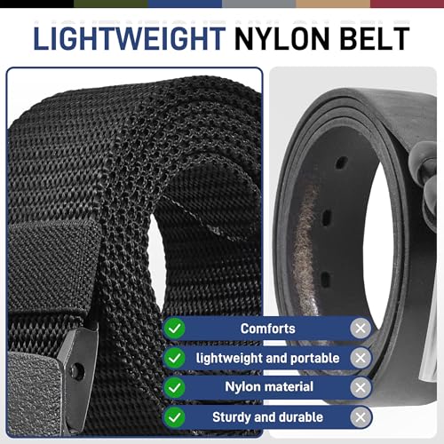 UNGGJKB Men's Tactical Belt, Nylon Casual Elastic Belt, Work Belt That Can Be Cut And Adjusted - color: Blue/Green/Black