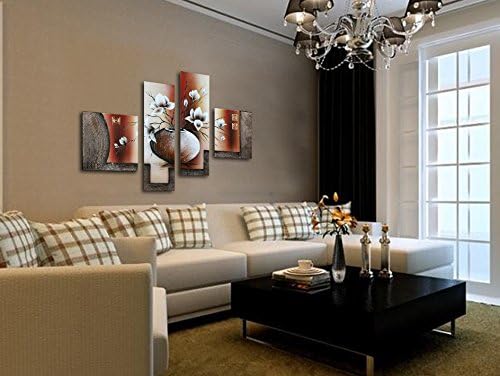 Wieco Art -Stretched and Framed 100% Hand-painted Modern Canvas Wall Art