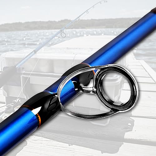 Fiblink 2-Piece Saltwater Spinning Fishing Rod Offshore Graphite Portable Fishing Rod (7 Feet) - style: 8' Heavy