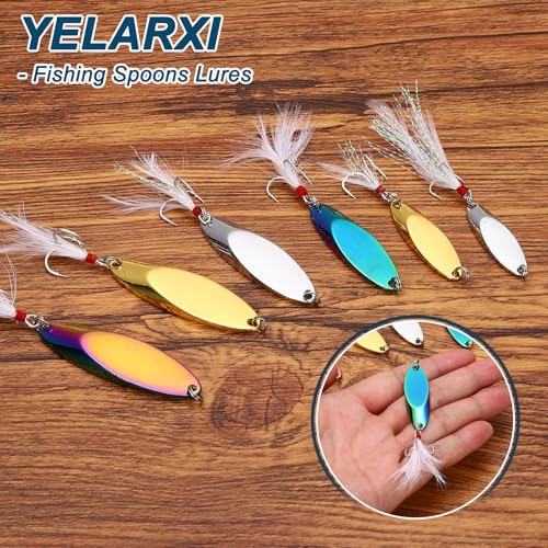 Fishing Spoons Lures, Metal Saltwater Treble Trout Lures Jigging Spoon with Treble Hooks Spinner Baits for Freshwater - color: Gold, size: 10g / 3/8oz