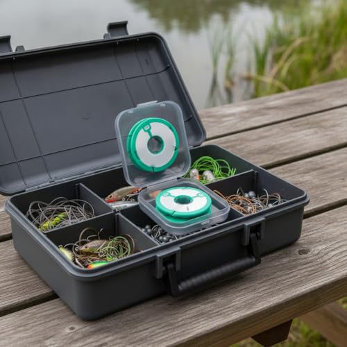 Silicone Fishing Line Spool Organizer, Compact Tackle Box Insert for Main Line Storage, Portable Gear Keeper (1 Pack)