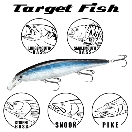 LUCKY CRAFT Pointer 128SP, Freshwater Lake Bass Fishing Lure, Jerkbait, Suspending, Fishing Gear, Fishing Accessories, Fishing Tackle - color: 250 Chartreuse Shad