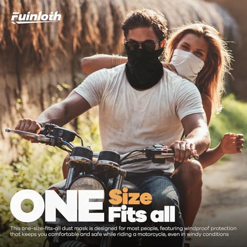 Fuinloth Neck Gaiter, 6 Pack Cooling UV Protection Bandana Face Mask Gator | Breathable Sweat Wicking, UPF 50, Sun Wind Dust Shield, Quick Dry & Washable, 95% Polyester 5% Spandex - color: Black+gray+sand+jungle Leaf+sand Camo+maple