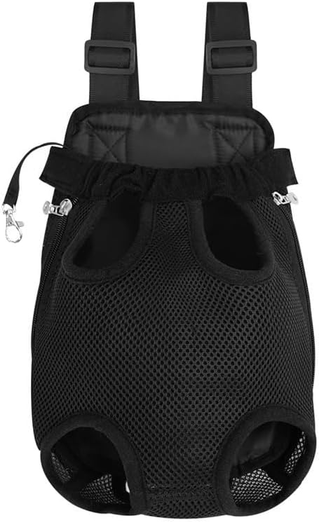 Pet Carrier Backpack - Adjustable Pet Front Cat Dog Carrier Backpack Travel Bag,Legs Out,Easy-Fit for Traveling Hiking Camping for Small Medium Dogs Cats Puppies. (Black, Small)