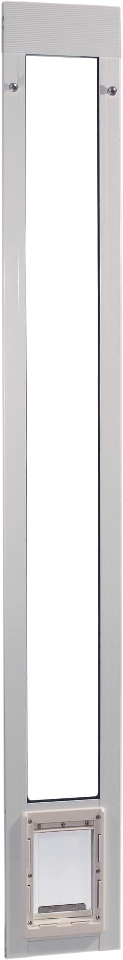 Ideal Pet Products Aluminum Pet Patio Door, Adjustable Height 77-5/8" to 80-3/8", 5" x 7" Flap Size, White