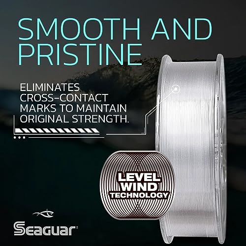 Seaguar Blue Label Fishing Leader Line for Saltwater, 100% Fluorocarbon, Clear, Multiple Sizes - size: 8lbs/25yds