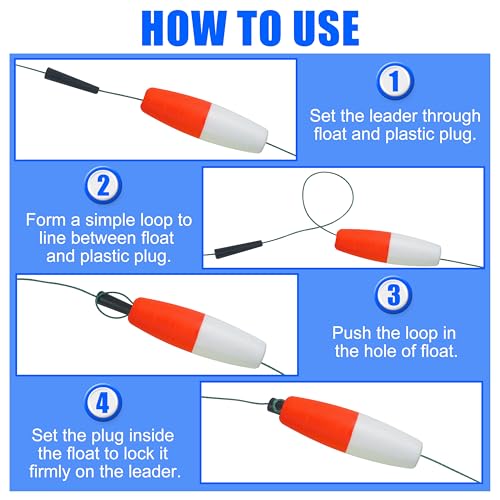 SILANON Peg Floats Fishing Bobbers,Foam Cigar Fishing Floats Bobbers Catfish Floats Slip Fishing Cork Bobbers with Pipe Plug for Catfish Santee Rig Freshwater Saltwater Fishing - size: 2 inch, style: Red-White-30pcs