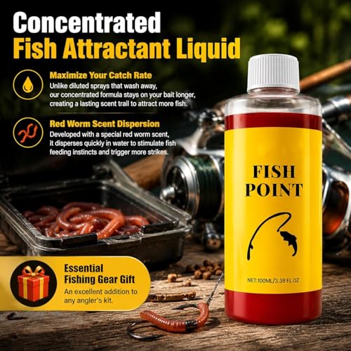 Red Worm Liquid Spray, Concentrated Fish Attractant Liquid, Fish Attractant Spray 100ml Freshwater Fishing Bait Additive, Enhances Scent & Improves Bite Response - color: 2pcs