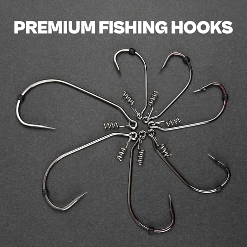 Weedless Swimbait Hooks with Screw Lock & Bait Stopper- 1/0 2/0 3/0 4/0 5/0 6/0 7/0 Sizes Worms Hooks for Bass Fishing - size: 2/0 - 40Pack