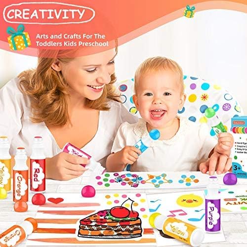 Soucolor 16-Pack Washable Dot Markers for Kids & Toddlers,8 Vibrant Colors | Bingo Daubers,Preschool Arts & Crafts, Classroom Supplies, Paint Dabbers for Creative Fun,Painting Supplies Drawing Non-Toxic