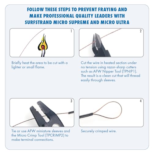 American Fishing Wire Surfstrand Micro Ultra Bare 1x19 Stainless Steel Leader Wire - Fishing Leader Line for Saltwater, 6.6lb Test - 61lb Test, Camo Color, 5m Length - style: 35 Lb / 5 M