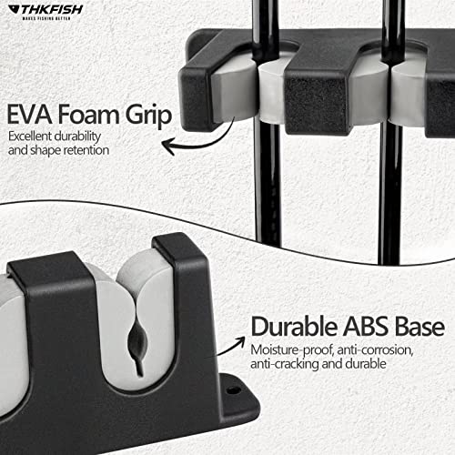 THKFISH Fishing Rod Rack Holders Wall Mount Vertical/Horizontal for Garage