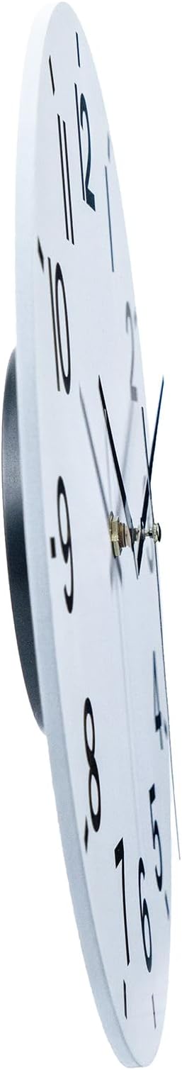 HZDHCLH Wall Clock 8 Inch Silent Non Ticking Wood Battery Operated White Wooden