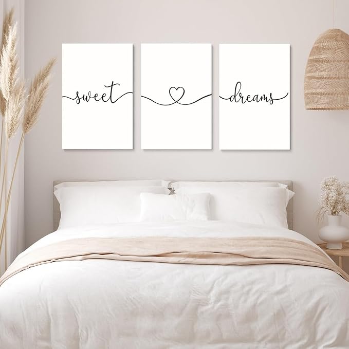 GUBIYU Sweet Dreams Wall Art Above Bed