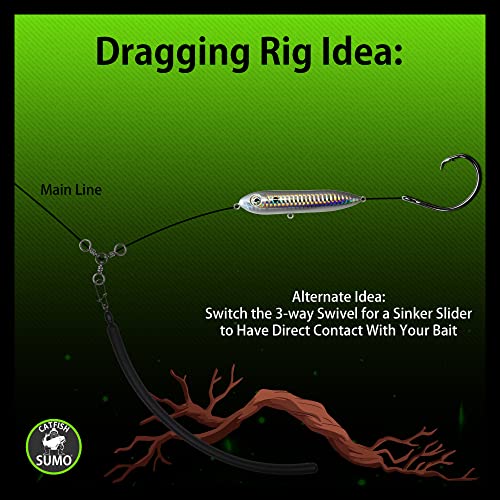 Slip Stick Dragging Weights, No-Snag Sinkers for Dragging, Trolling, Drift, Bottom Bouncing. Curved Flexible Trolling Lead - size: 2oz, 5-Pack