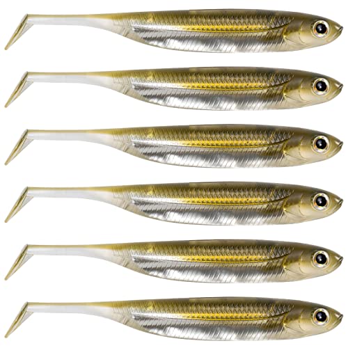 Dr.Fish Paddle Tail Swimbaits, Soft Fishing Lures for Bass Fishing 2.75-4.75 Inches, Freshwater & Saltwater Soft Plastic Baits Swim Shad Bait Minnow Lures Drop Shot - color: Pumpkinseed, size: 3.93"-5 Pack