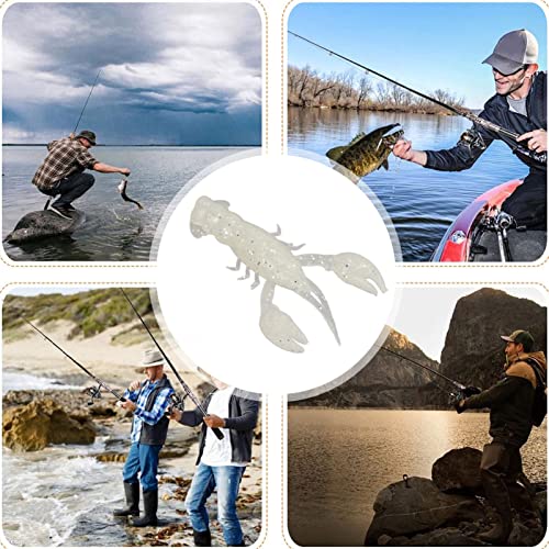 10PC Soft Fishing Lure Crawdad Bait Creature Baits Fishing Lure Set Bass Fishing Lures Soft Plastic Fishing Lures PVC Shrimp Artificial Soft Lure Baits Crawfish Bait Shrimp - color: Luminous