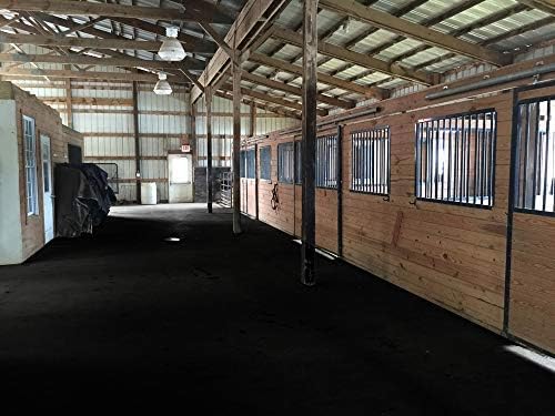 American Floor Mats - Heavy Duty Stall Tiles - Stable/Horse Tiles - Thick, Durable Rubber Flooring Solid Black 6' x 12' Set 3/8" Thick (18 Tiles Total)