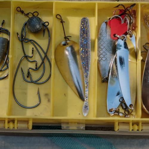 KALLORY 15pcs Soft Plastic Fishing Lures Sinking Tail Worms High-Density -Free Baits 7.5cm Black for Bass Lure Fishing Tools Freshwater
