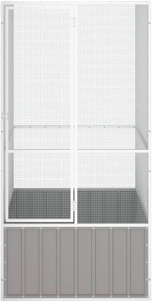 Steel Bird Cage, Large Flight King Bird Cage for Cockatiels African Grey Quaker Amazon Sun Parakeets Green Cheek Conures Pigeons Parrot, Gray 43.7"x42.1"x83.3" -AA