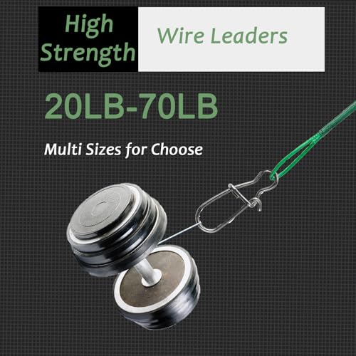 QISHUO Fishing Line Wire Leaders Lures High Strength Fishing Wire Leader Steel Rig Fishing Leaders Stainless Black Nickel - size: Size #1 (5.9in-20lb) 50pcs