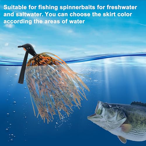 OROOTL Silicone Jig Skirts Spinnerbait Skirt Replacement Bass Fishing Lures for DIY Spinner Baits Buzzbaits Squid Jig Accessories - color: A-Skirts-6pcs