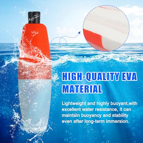 SILANON Peg Floats Fishing Bobbers,Foam Cigar Fishing Floats Bobbers Catfish Floats Slip Fishing Cork Bobbers with Pipe Plug for Catfish Santee Rig Freshwater Saltwater Fishing - size: 2.5 inch, style: Red-White-30pcs
