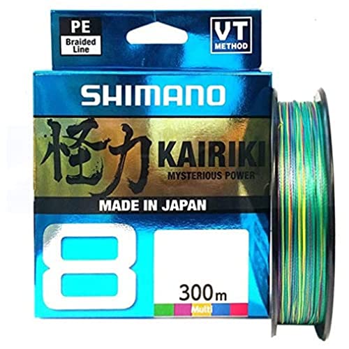 Shimano Kairiki 8, 300 Meter, Multi-Colour, Braided Fishing Line 59WPLA68R2 - size: 0.16mm / 10.3kg, 300m