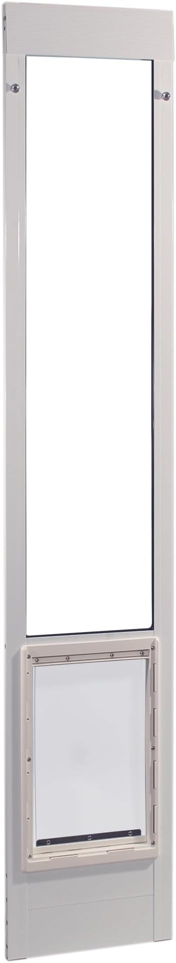 Ideal Pet Products Aluminum Pet Patio Door, Adjustable Height 77-5/8" to 80-3/8", 15" x 20" Flap Size, White