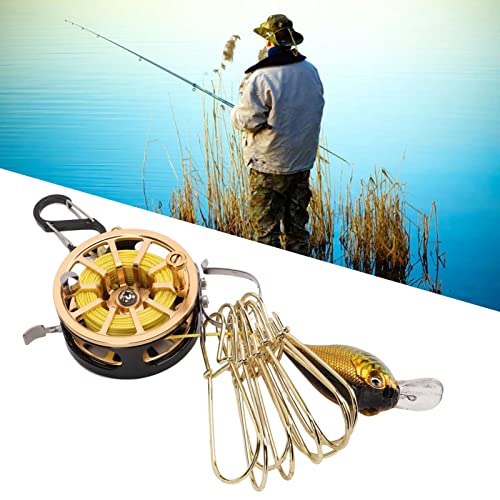 Dilwe Live Fish Lock, Live Fish Lock Golden Stainless Steel Lock Buckle Telescopic Portable Fishing Chain Stringer for Boat Fishing