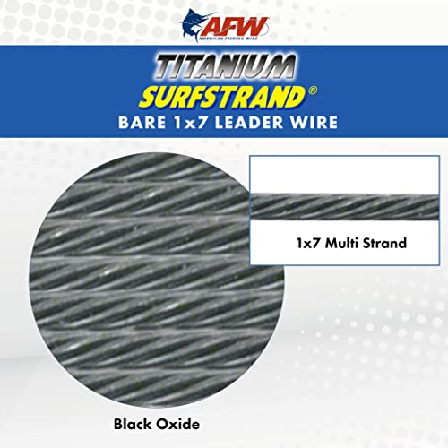 AFW Titanium Surfstrand, Bare 1x7 Fishing Leaders - style: 18 In, 75 Lb / .026 in