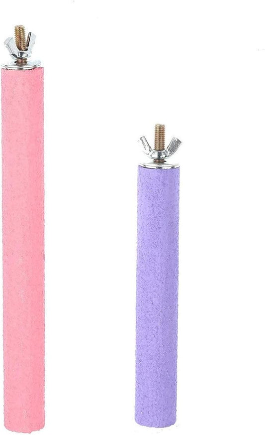 Bird Cage Perch Parrot Sand-Surface Stand 2Pack Grinding Wood Stick Platform Molar Toy Branch for Macaw African Greys Budgies Cockatoo Parakeet Cockatiel Conure Lovebirds