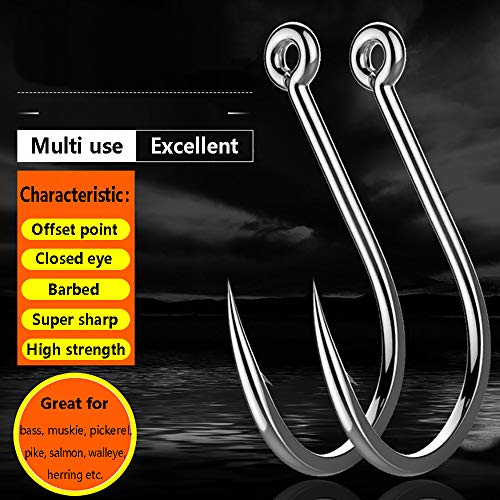 Dyxssm 150pcs/lot Circle Fishing Hooks Extra Strength Octopus Barb Fishing Hook with Offset Ponit - size: 4/0# (150pcs)