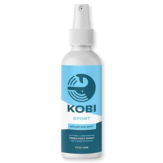Kobi Natural Foot Deodorant Spray - No More Stinky Kid Feet - Eliminates Foot & Shoe Odor - Kid-Safe Ingredients - Mountain Mint