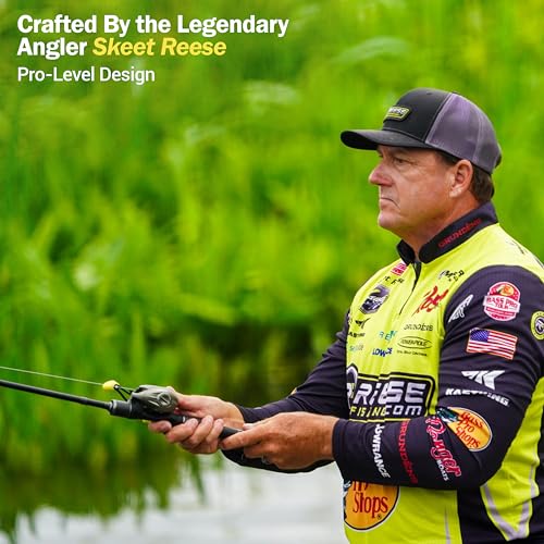 Next 1 Freshwater Bass Fishing Rod, Casting, Graphite Blank | 6 Casting Rod Models: For Topwater, Jig, Frog & Crankbait, 8-30 lb, 1/8-1.5 oz, 20/30-Ton Graphite, SeaGuide Zirconia Guides - color: Black, size: 6'8" M, MOD FAST