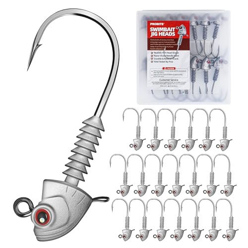 Swimbait Jig Heads, 20PCS/Box, 4 Size Options, Strong Hook & Anti-Loose Design, Ideal for Freshwater & Saltwater Fishing - size: 1/4 oz