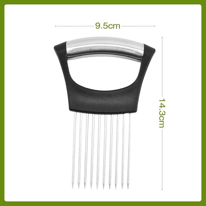 Onion Holder for Slicing, 2025 New Stainless Steel Onion Slicer Holder, Lemon Tomato Onion Cutter, Vegetables Fruit Chopper Kitchen Gadgets Assistant Tool for Meat, Eggs, Onion, Potato, Tomato (1)